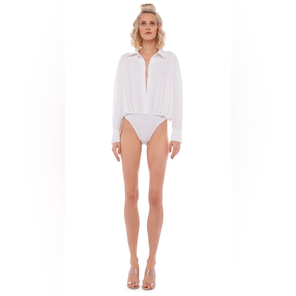Norma Kamali SUPER OS BF NK SHIRT BODYSUIT Size Medium